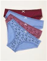 4pk Cotton Rich Floral Knickers