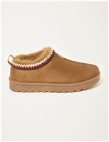 Contrast Stitching Mule Slippers