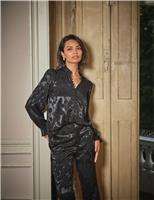 Floral Jacquard Button Through Blouse