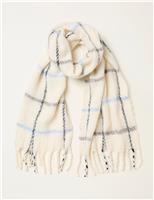 Checked Tassel Scarf