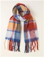 Check Tassel Scarf