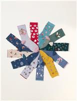 12pk Cotton Rich Christmas Ankle High Socks