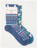 2pk Cotton Rich Trainer Socks