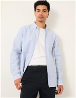 FatFace Regular Fit Pure Cotton Striped Oxford Shirt Blue Mix