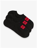3 Pack Logo Label Cotton Rich Trainer Socks