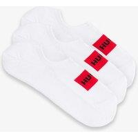 Hugo 3 Pack Logo Label Cotton Rich Trainer Socks White Mix