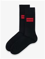 2 Pack Cotton Rich Logo Socks