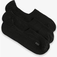 Boss 3 Pack Logo Cotton Rich Invisible Socks Black