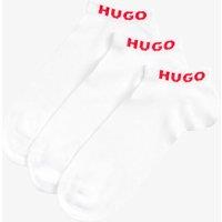 Hugo 3 Pack Logo Cotton Rich Trainer Socks White