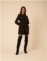 Pure Cotton Embroidered Mini Smock Dress