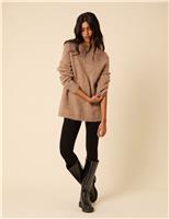 Wool Blend Textured Oversized Jumper