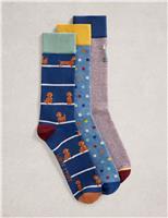 3 Pack Dog Cotton Rich Socks