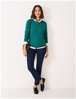 Cotton Rich Cable Knit Crew Neck Jumper