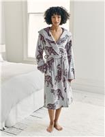 Fleece Burnout Tiger Hooded Dressing Gown
