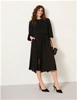 Metallic Printed Midi Jumper Dress