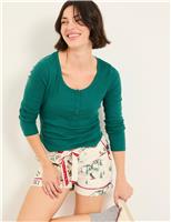 Pure Cotton Ski Print Pyjama Shorts