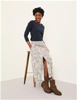 Floral Midi A-Line Skirt