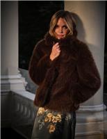 Textured Faux Fur Coat