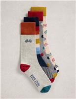 White Stuff 4 Pack Bicycles Cotton Rich Socks Grey Mix