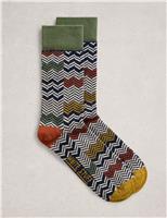 Geometric Cotton Rich Socks