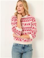 Cotton Rich Fair Isle Jumper with Wool