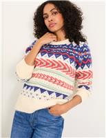 Fair Isle Crew Neck Jumper with Wool