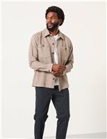 Regular Fit Pure Cotton Textured Overshirt