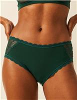 Stripe & Stare Lace Full Briefs Green
