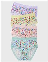 Stripe & Stare 4 Pack Floral Full Briefs Blue Mix