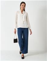 Polka Dot Tie Neck Blouse