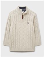 Pure Cotton Cable Knit Half Zip Jumper (3-12 Yrs)