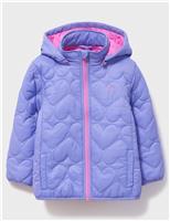 Padded Heart Quilted Hooded Jacket (3-12 Yrs)