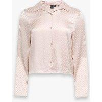 Boss Satin B Monogram Pyjama Top Beige