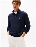 Tommy Hilfiger Pure Cotton Half Zip Jumper Navy
