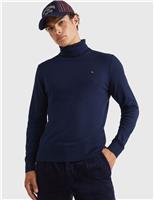Cotton Rich Roll Neck Jumper with Wool