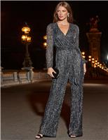 Metallic Wide Leg Jumpsuit