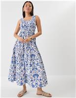 Pure Cotton Printed Midaxi Beach Dress