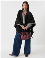 Knitted Contrast Poncho