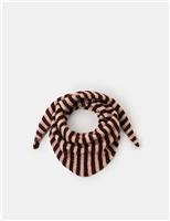 Knitted Striped Large Triangle Scarf