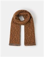 Leopard Checked Reversible Blanket Scarf