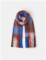 Checked Fringed Scarf
