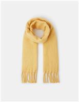 Textured Fringed Skinny Scarf