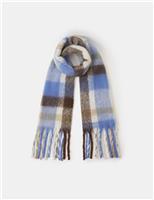 Checked Fringed Scarf