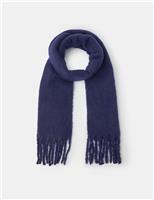 Textured Fringed Skinny Scarf