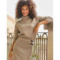 SOSANDAR Textured Roll Neck Jumper Taupe