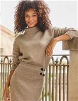 SOSANDAR Textured Roll Neck Jumper Taupe