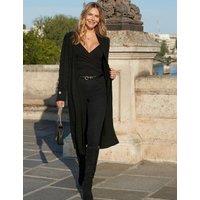 SOSANDAR Cable Knit Longline Cardigan Black