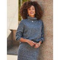 SOSANDAR Textured Roll Neck Jumper Grey Mix