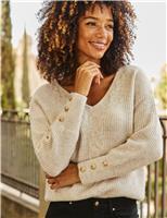 Cable Knit V-Neck Jumper