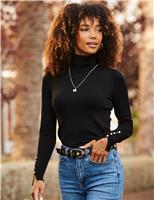SOSANDAR Roll Neck Jumper Black